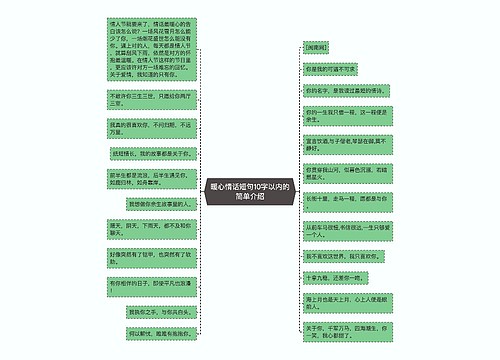 暖心情话短句10字以内的简单介绍