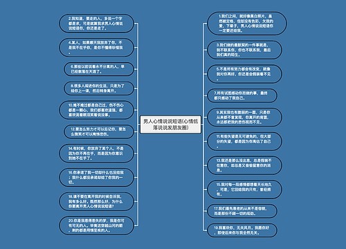 男人心情说说短语(心情低落说说发朋友圈)