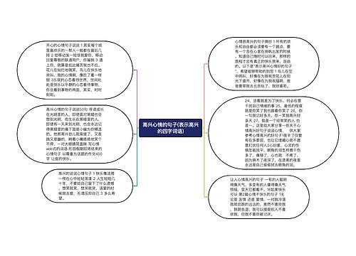 高兴心情的句子(表示高兴的四字词语)