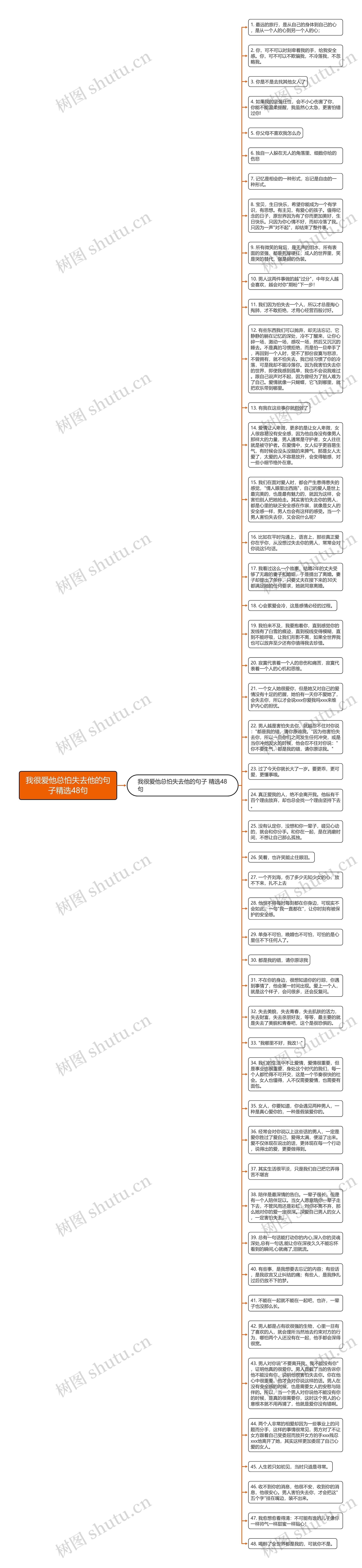 我很爱他总怕失去他的句子精选48句思维导图