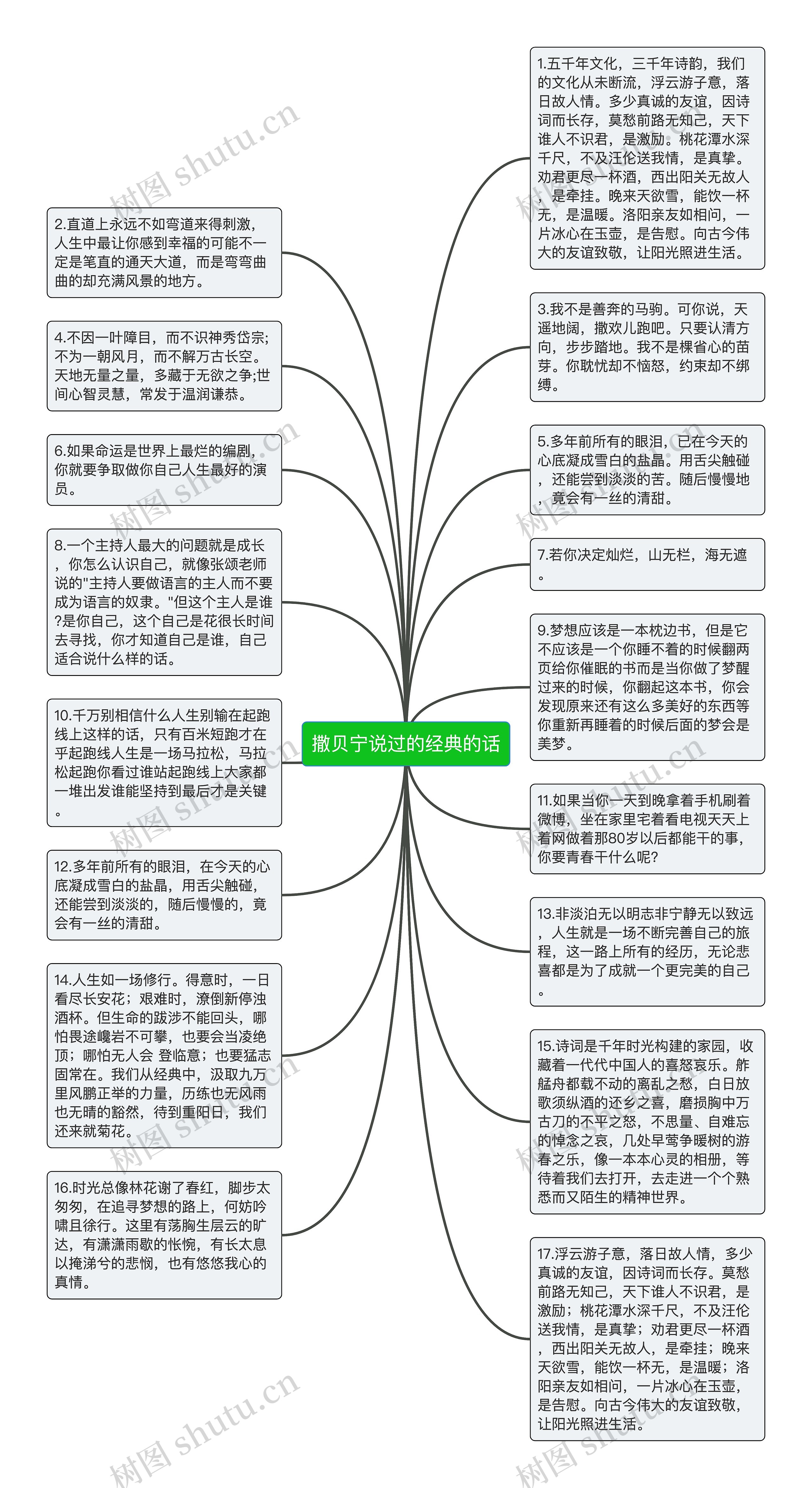 撒贝宁说过的经典的话思维导图