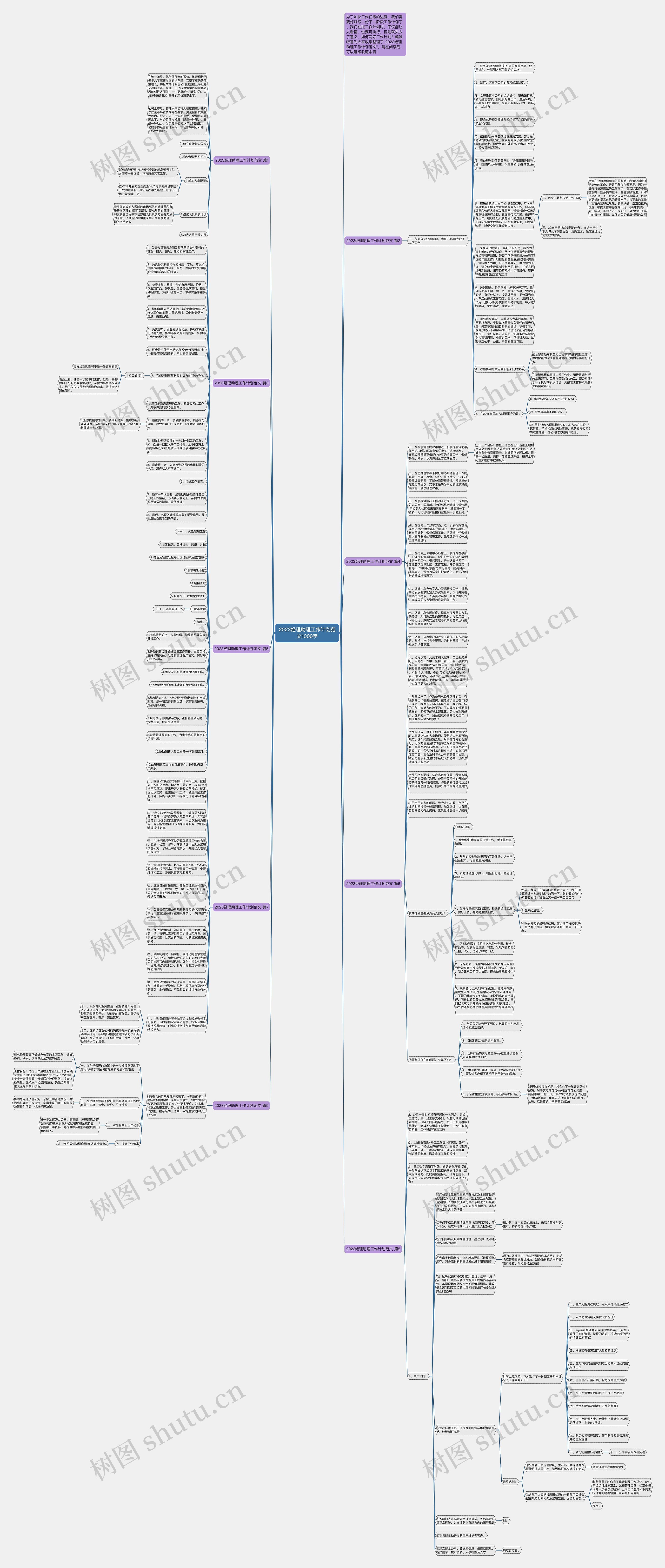 2023经理助理工作计划范文1000字思维导图