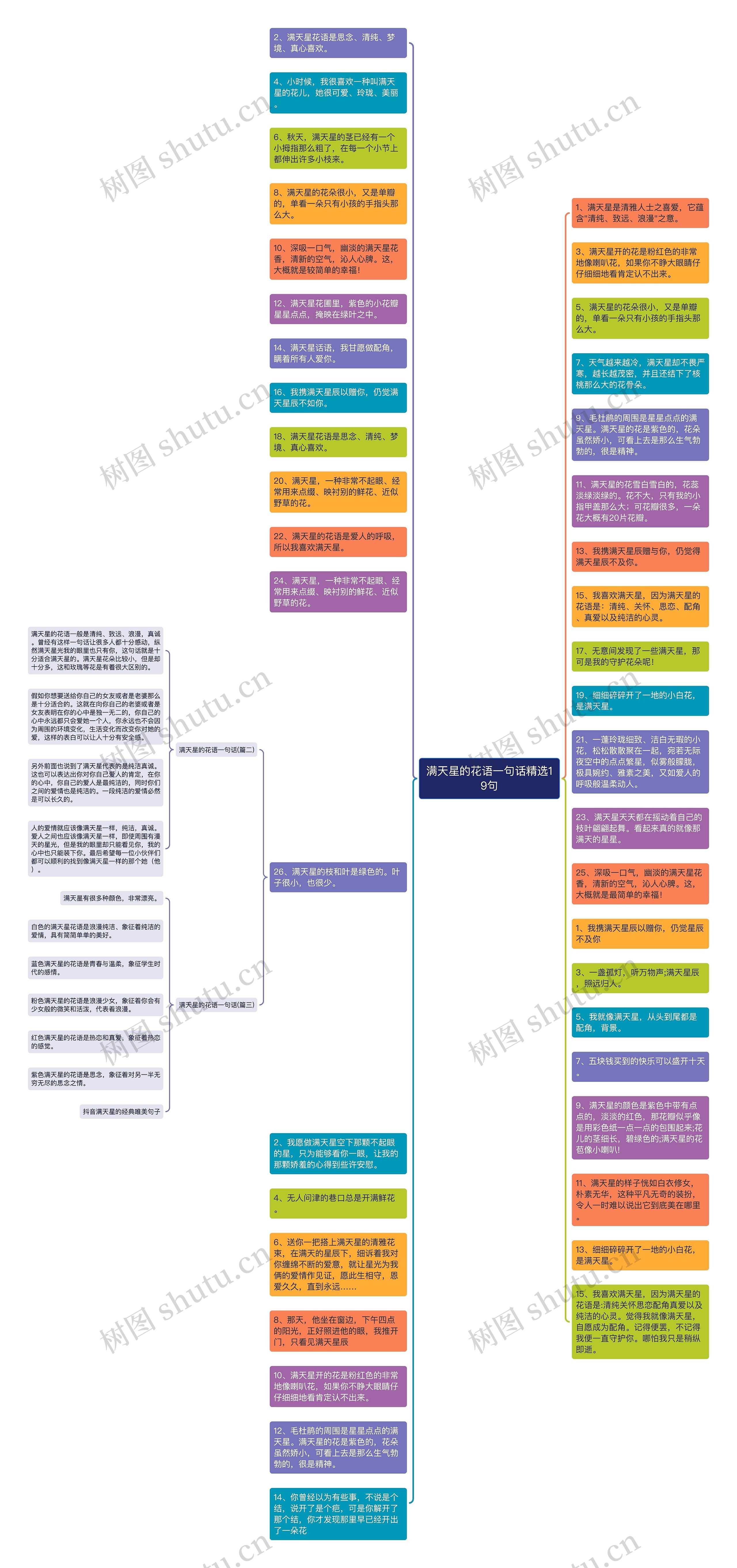 满天星的花语一句话精选19句思维导图