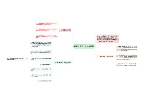 最新营业员个人工作计划