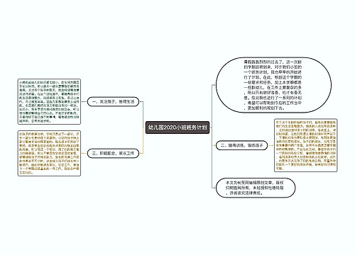 幼儿园2020小班班务计划