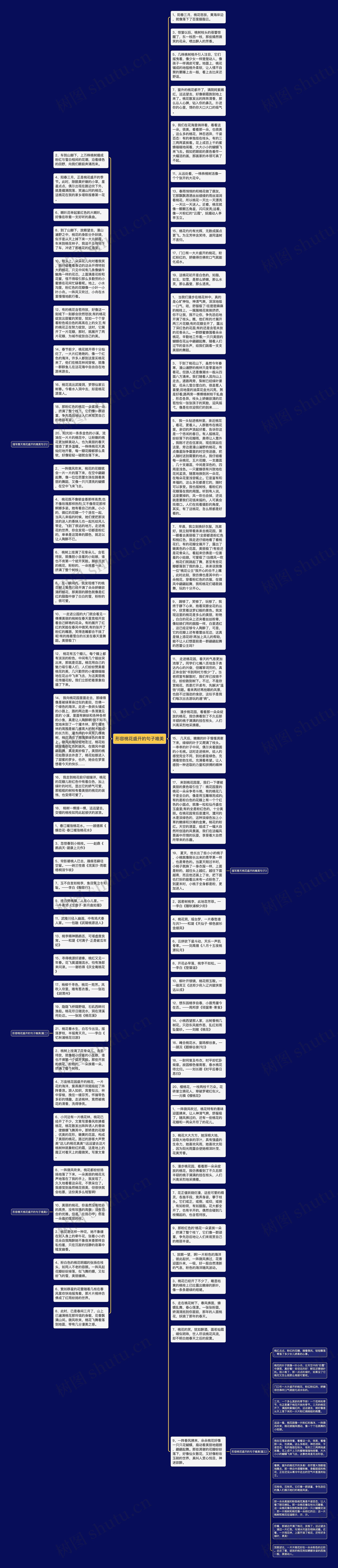 形容桃花盛开的句子唯美思维导图