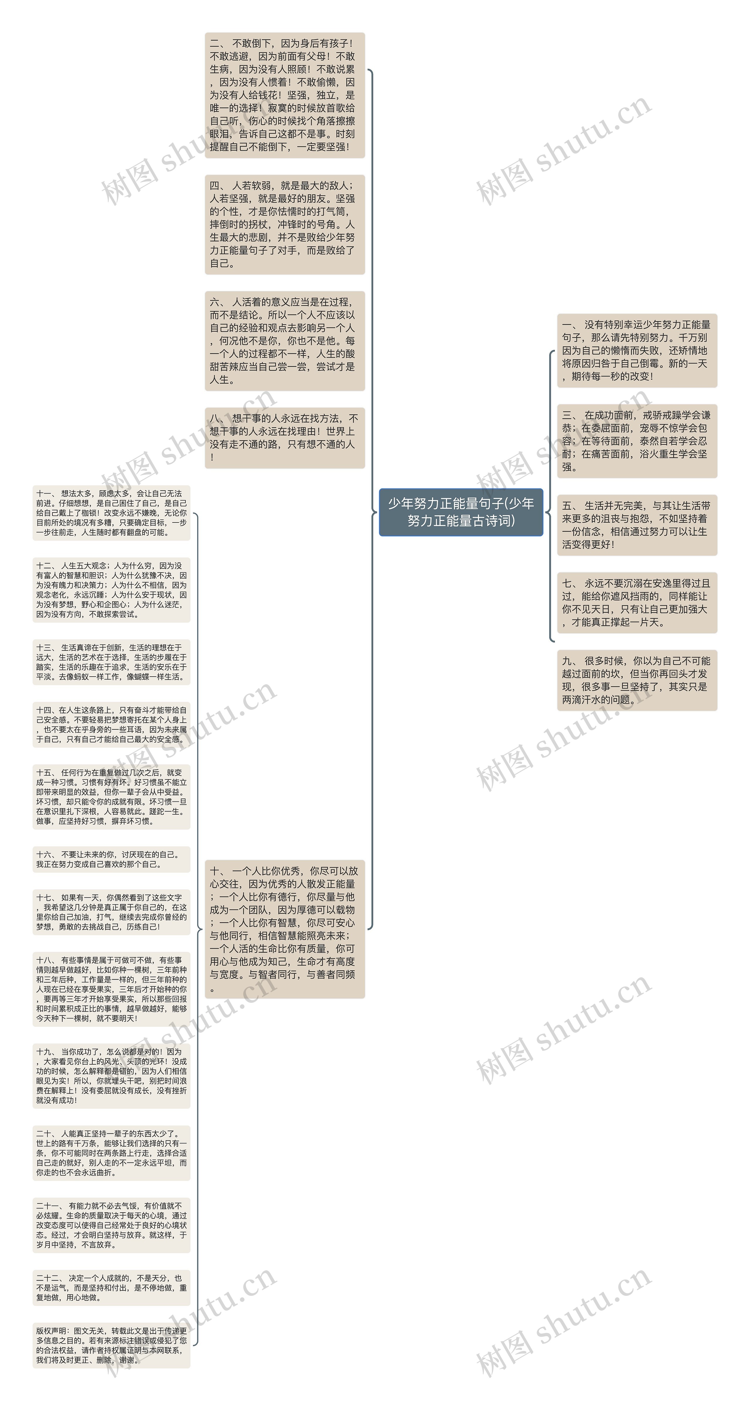 少年努力正能量句子(少年努力正能量古诗词)思维导图