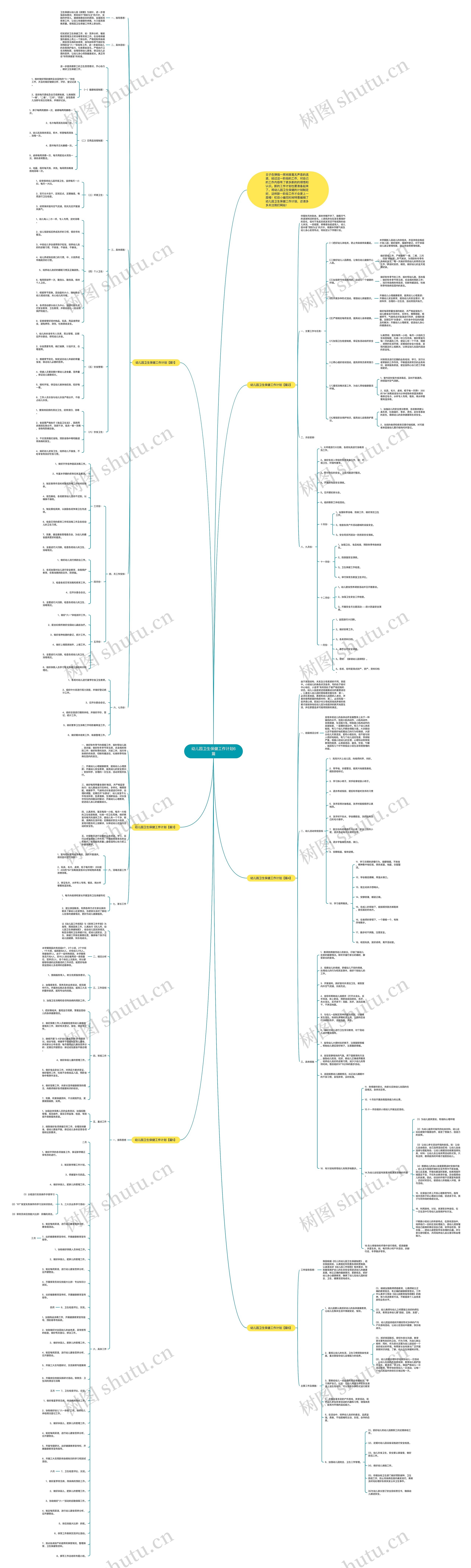 幼儿园卫生保健工作计划6篇思维导图