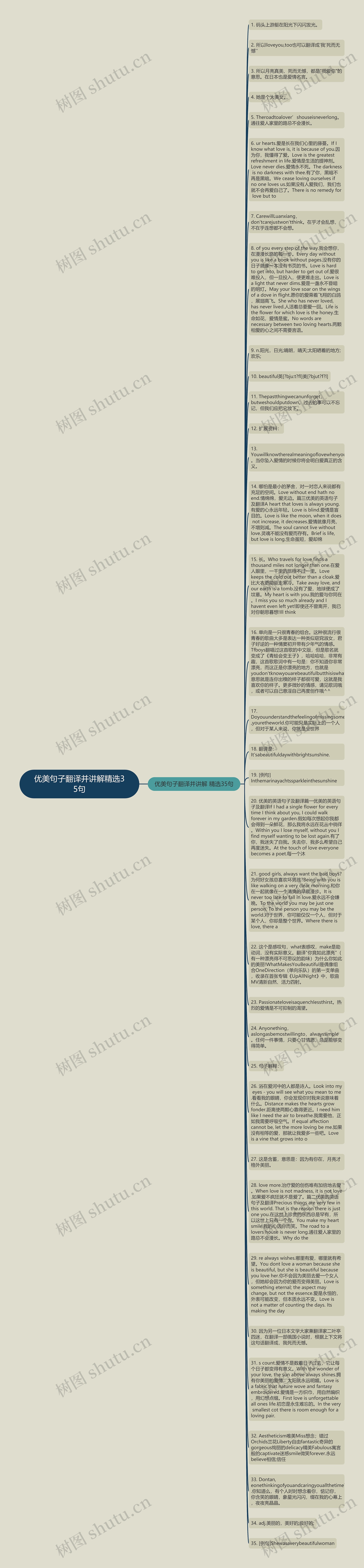 优美句子翻译并讲解精选35句思维导图