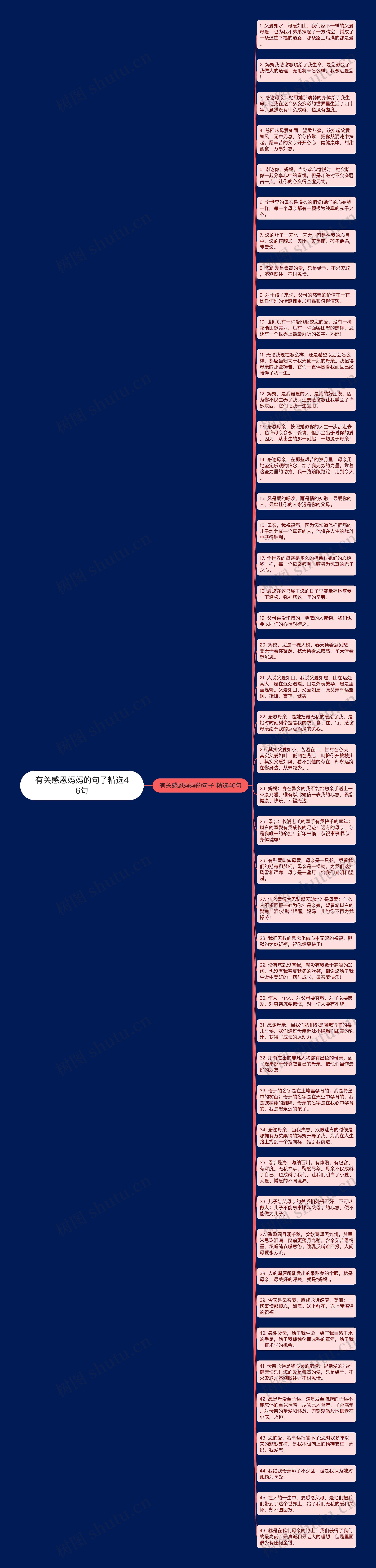 有关感恩妈妈的句子精选46句思维导图