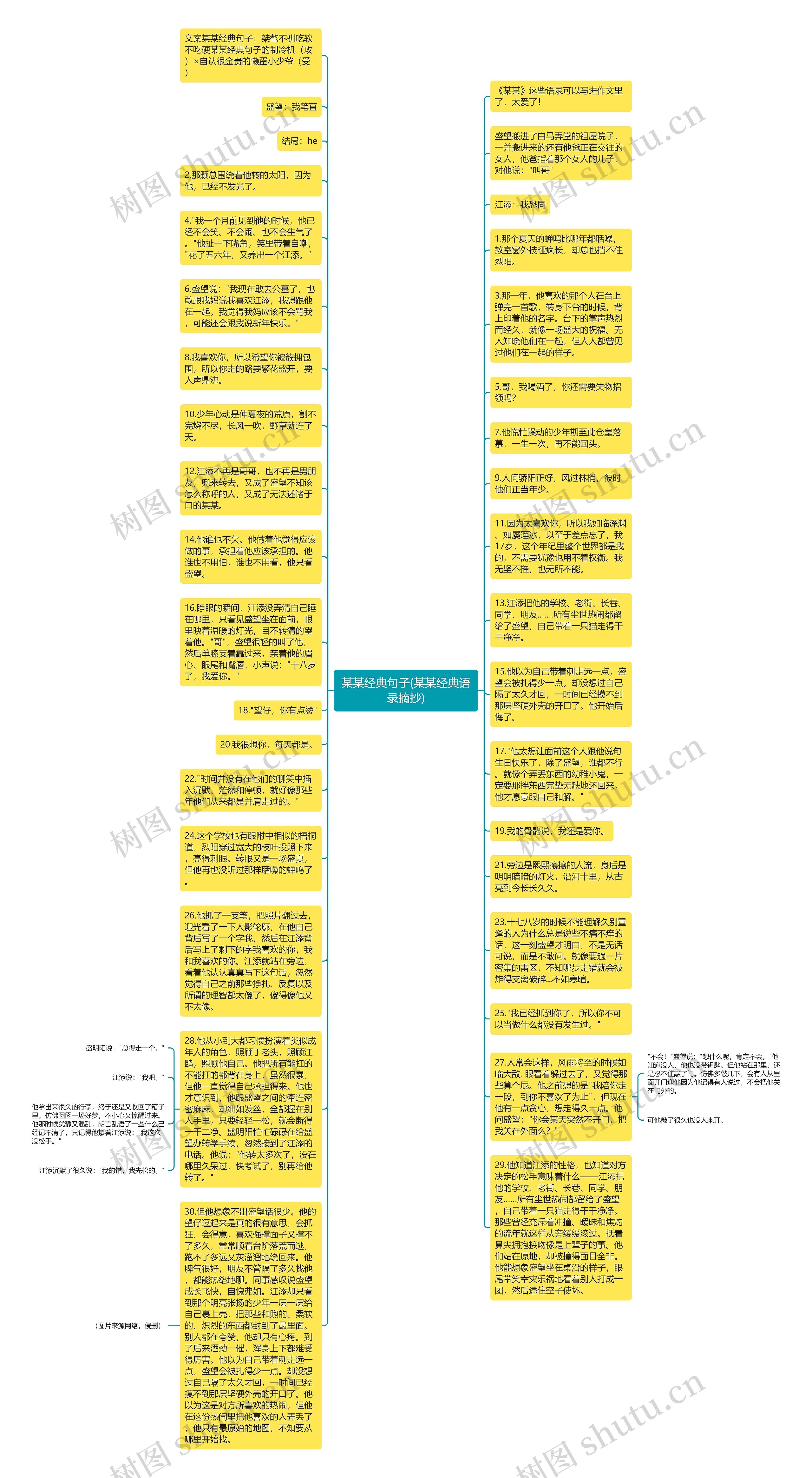 某某经典句子(某某经典语录摘抄)思维导图高清图 某某经典句子(某某经典语录摘抄)思维导图