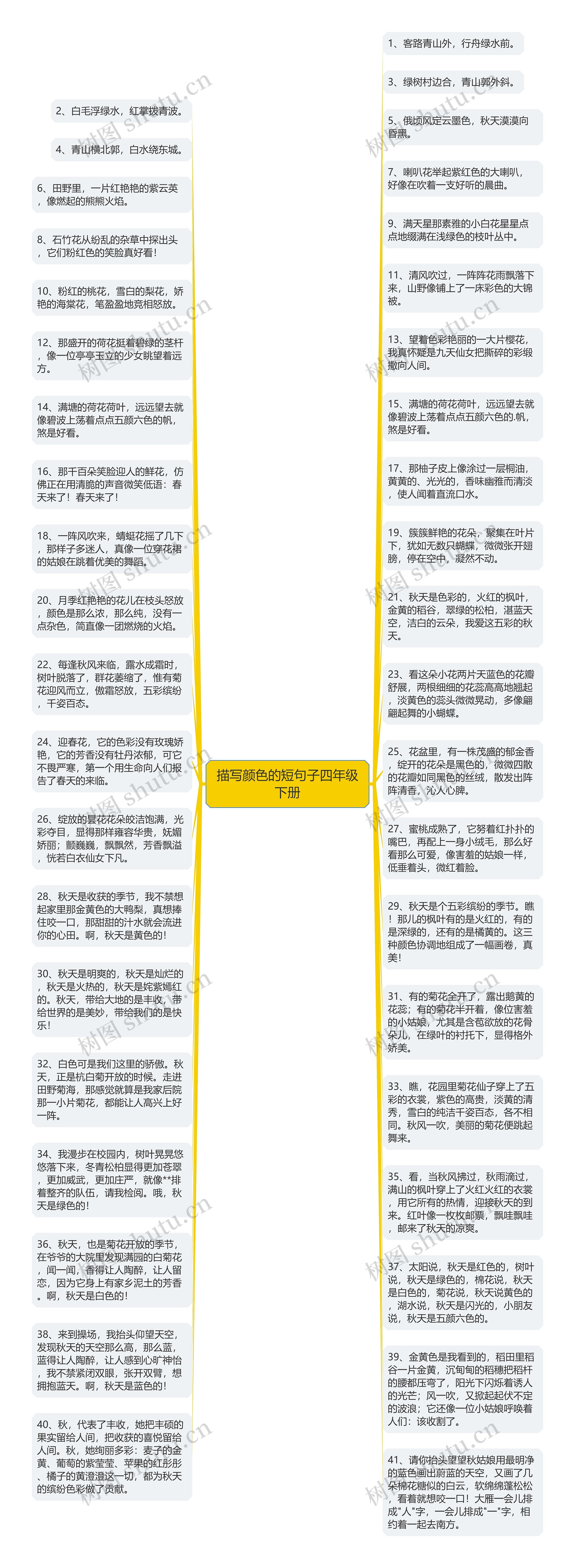 描写颜色的短句子四年级下册