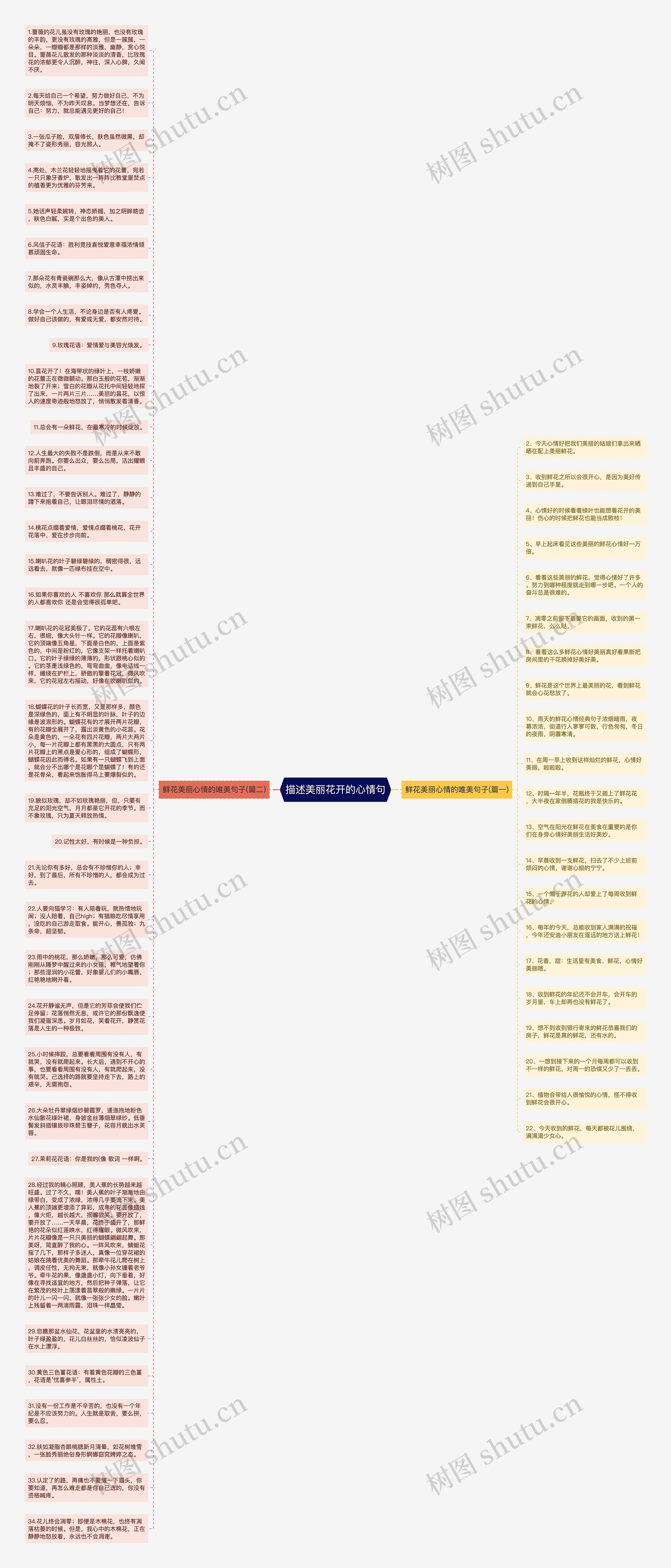 描述美丽花开的心情句思维导图