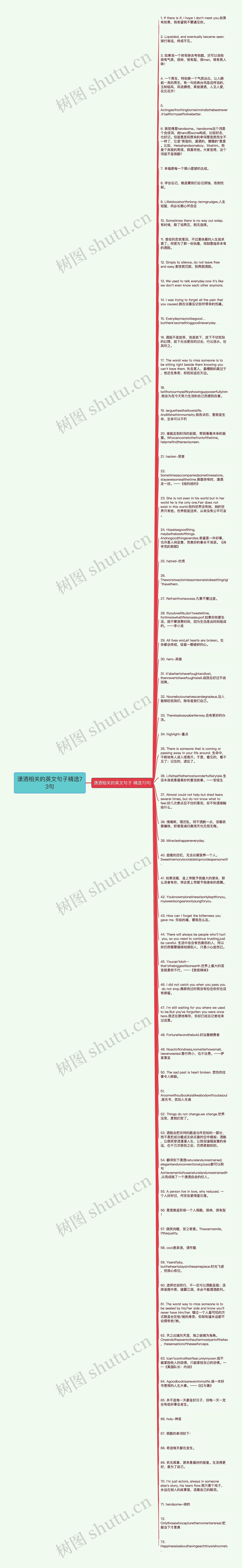 潇洒相关的英文句子精选73句思维导图