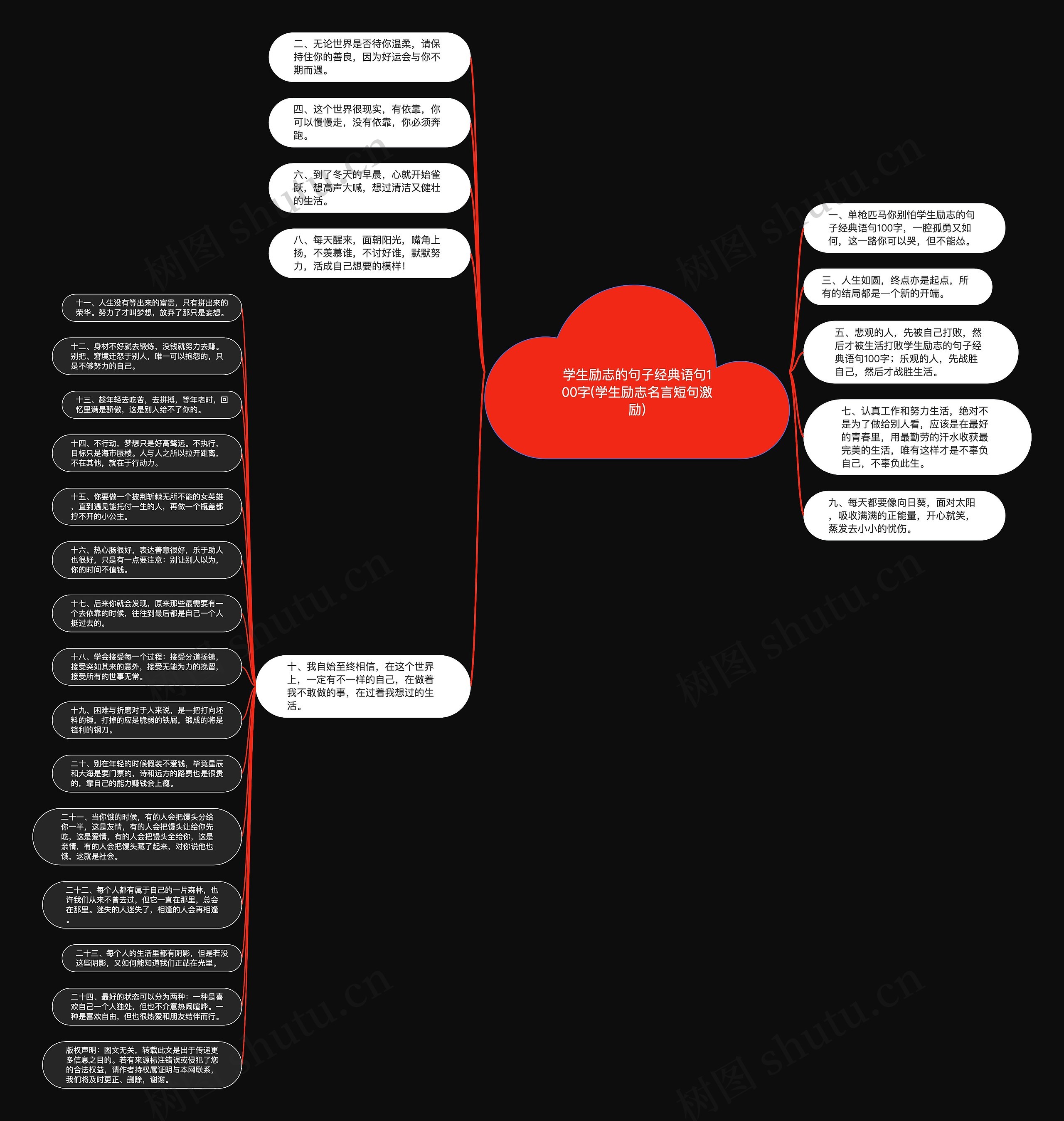 学生励志的句子经典语句100字(学生励志名言短句激励)思维导图