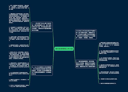 银行财务管理工作计划