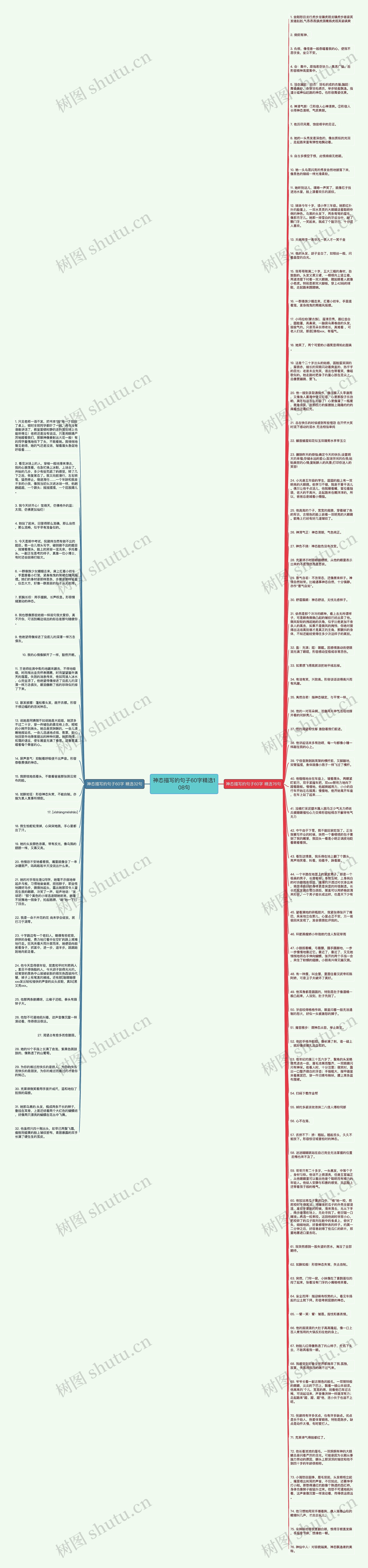 神态描写的句子60字精选108句思维导图