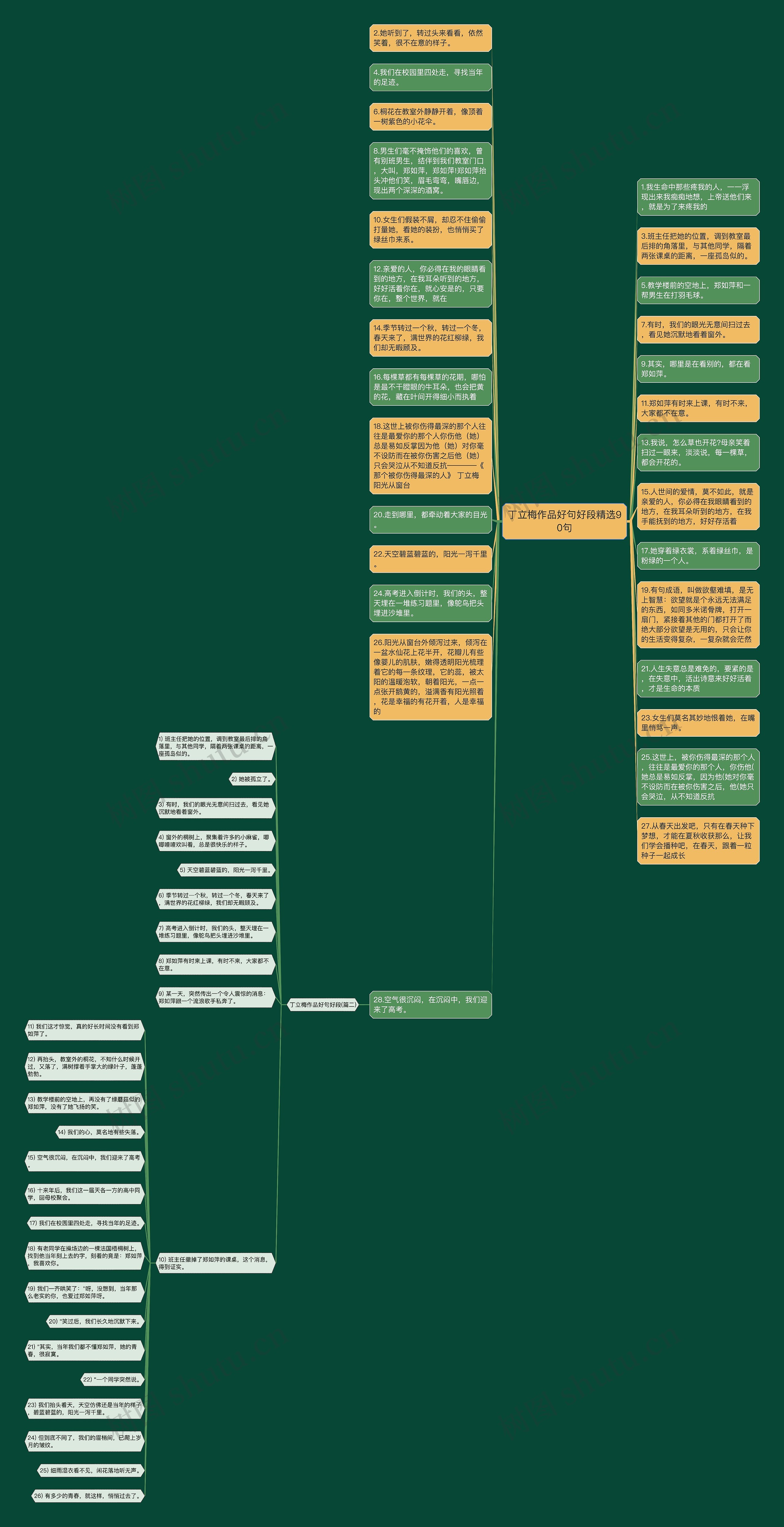 丁立梅作品好句好段精选90句思维导图