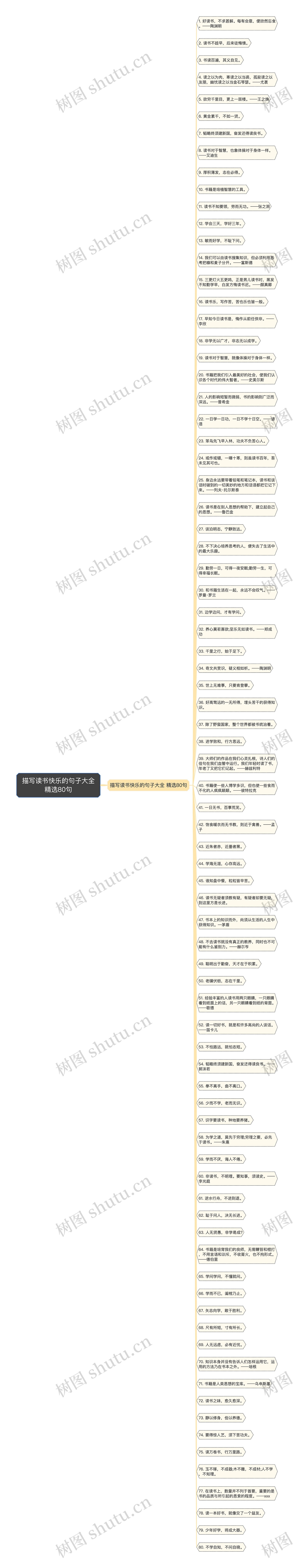 描写读书快乐的句子大全精选80句思维导图