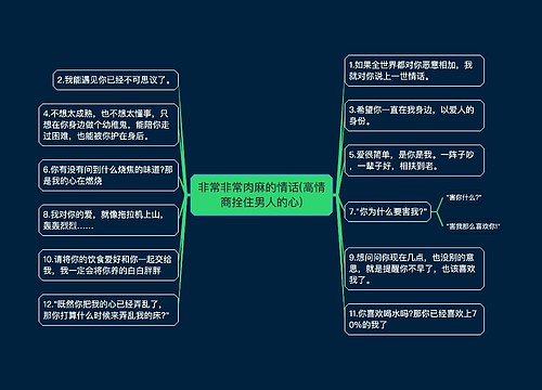 非常非常肉麻的情话(高情商拴住男人的心)