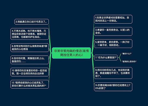 非常非常肉麻的情话(高情商拴住男人的心)