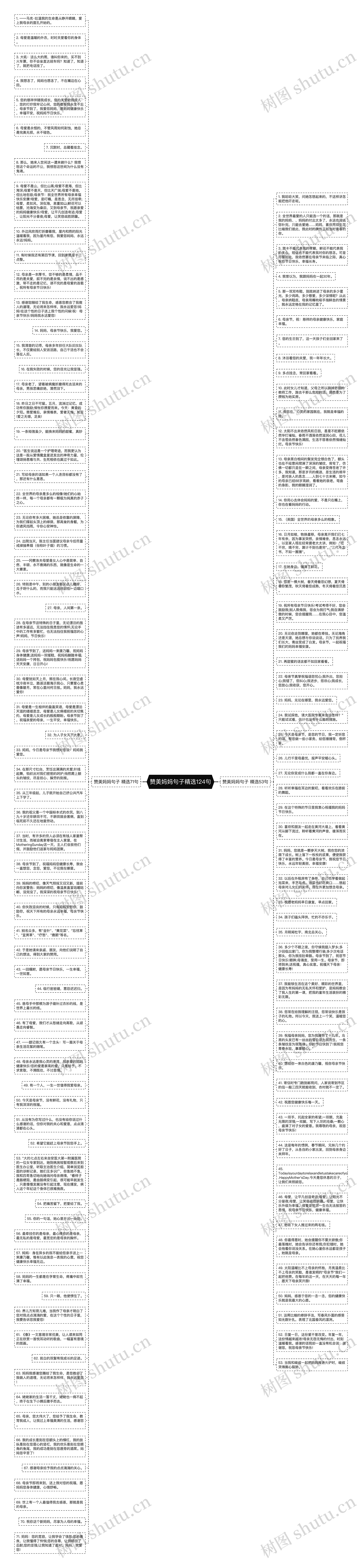 赞美妈妈句子精选124句思维导图