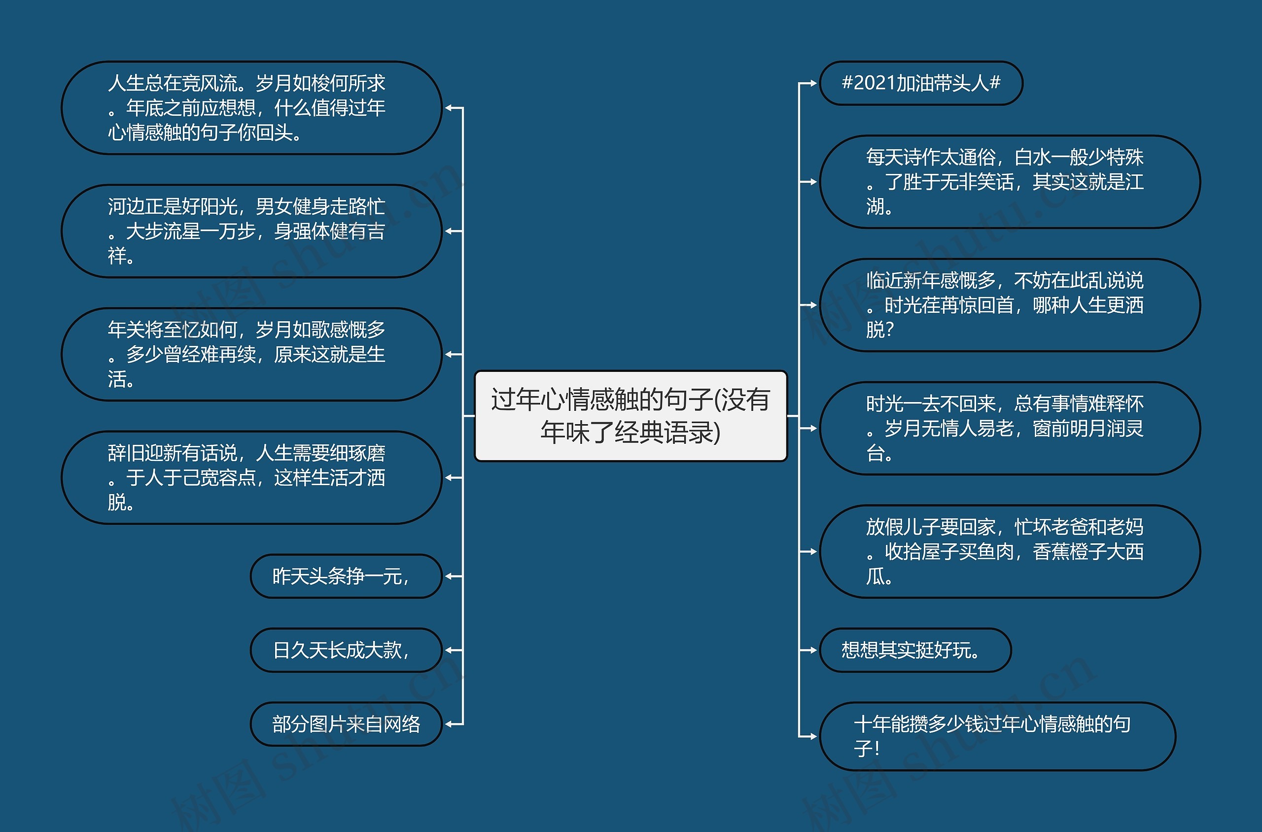 过年心情感触的句子(没有年味了经典语录)思维导图