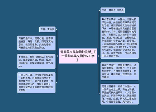 青春美文美句摘抄赏析_【十篇励志美文摘抄500字】