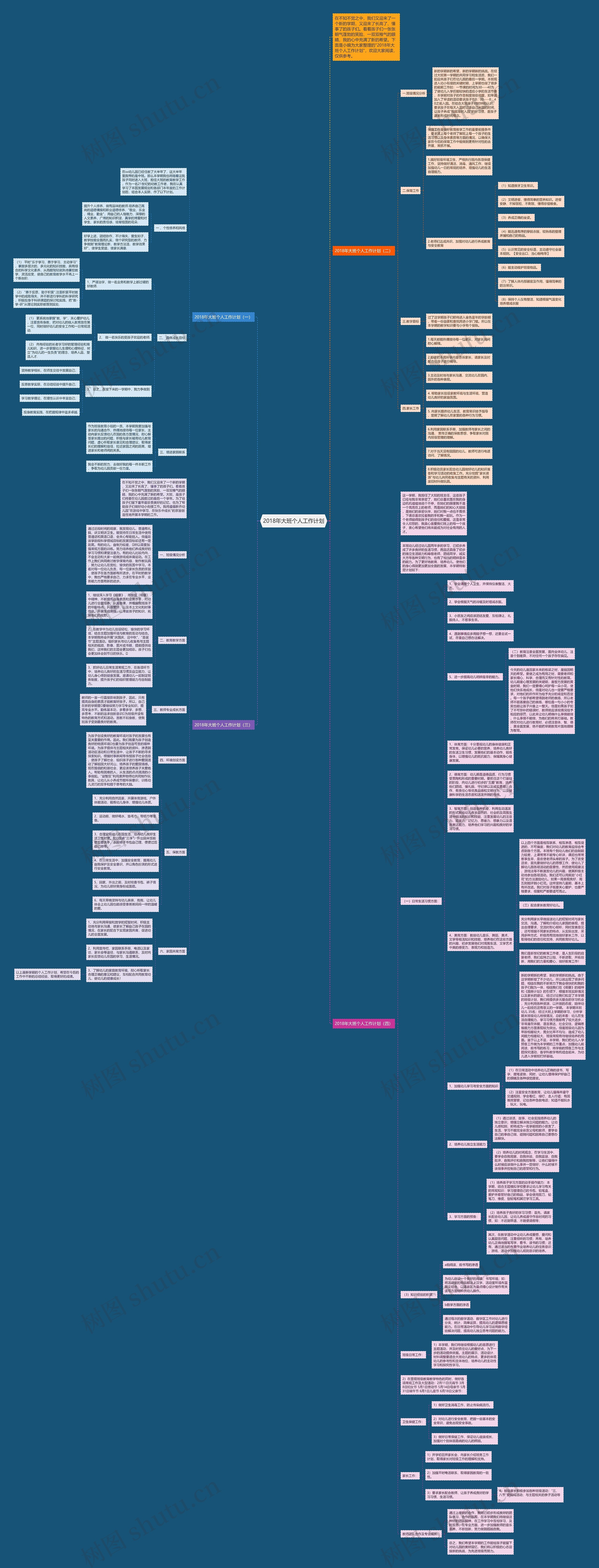 2018年大班个人工作计划思维导图