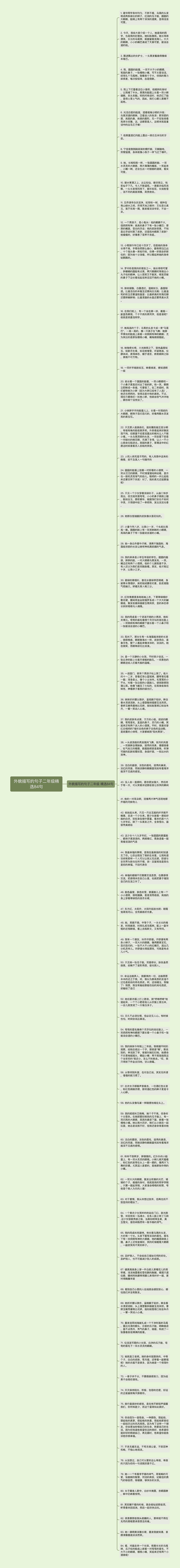 外貌描写的句子二年级精选84句思维导图