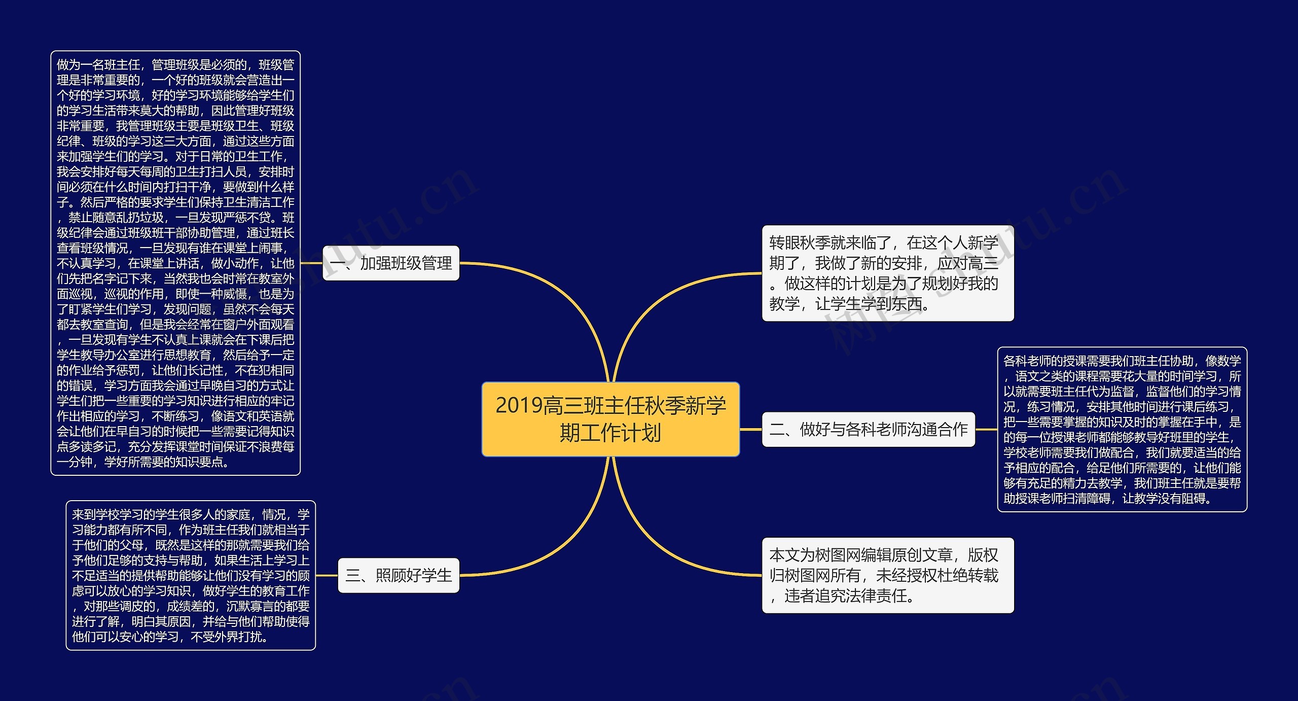 2019高三班主任秋季新学期工作计划