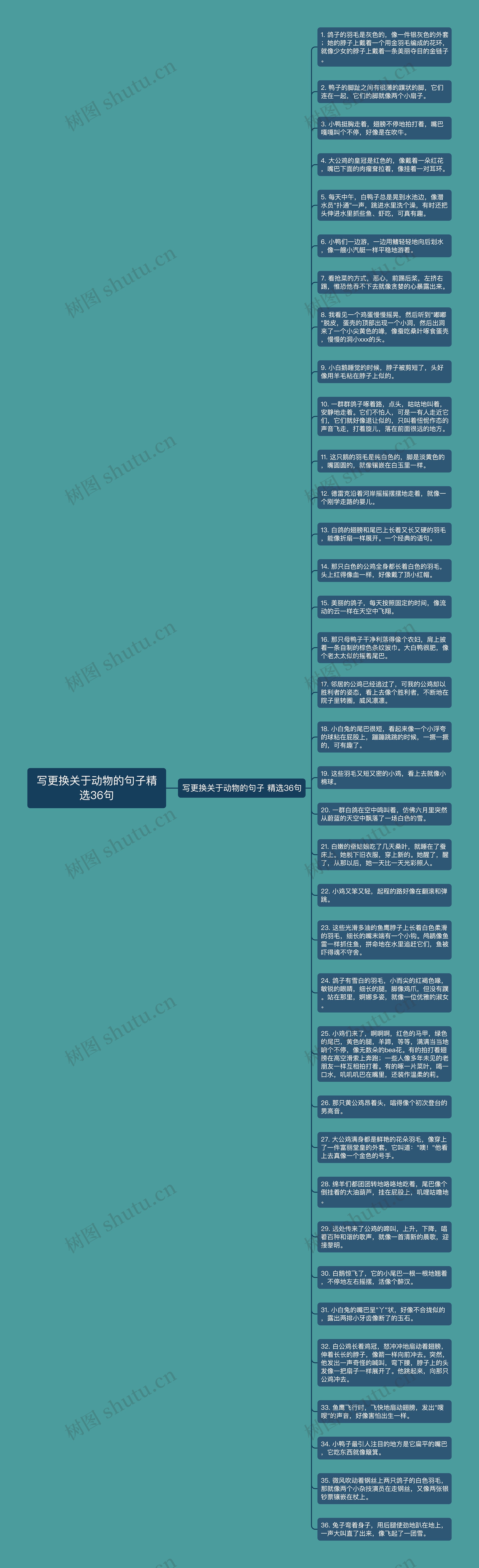 写更换关于动物的句子精选36句思维导图