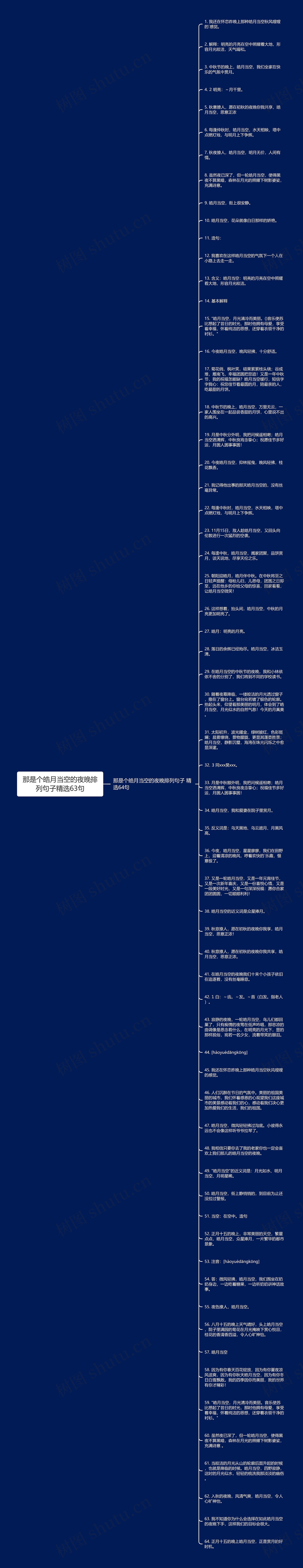 那是个皓月当空的夜晚排列句子精选63句思维导图