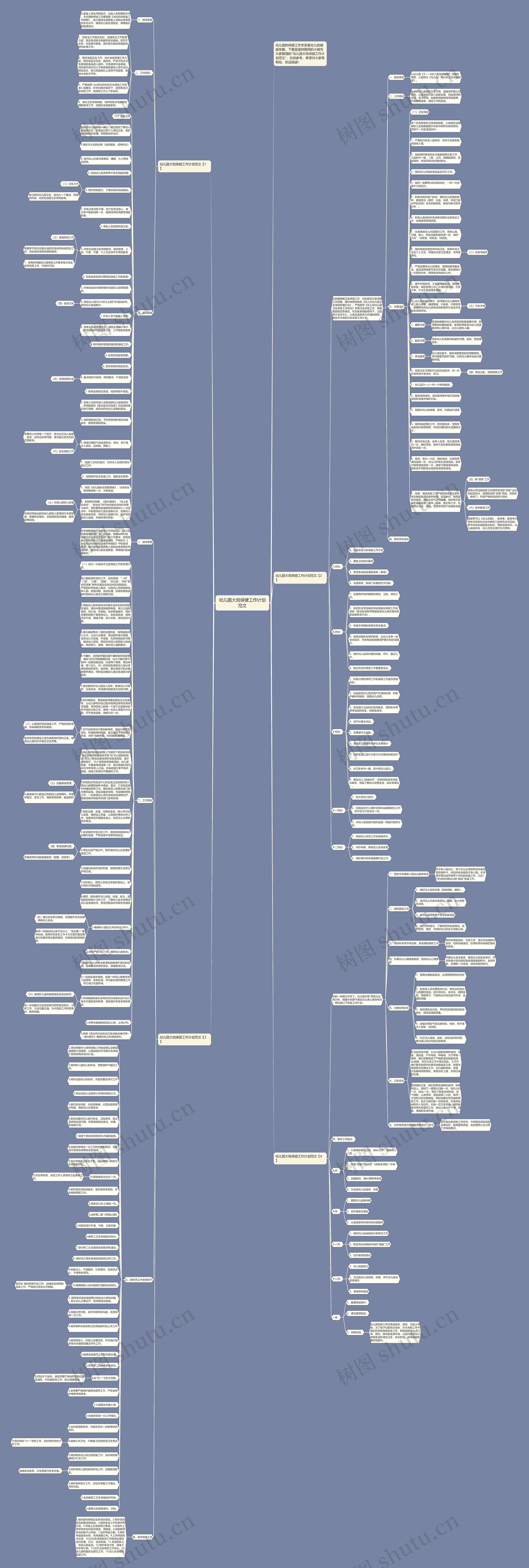 幼儿园大班保健工作计划范文思维导图