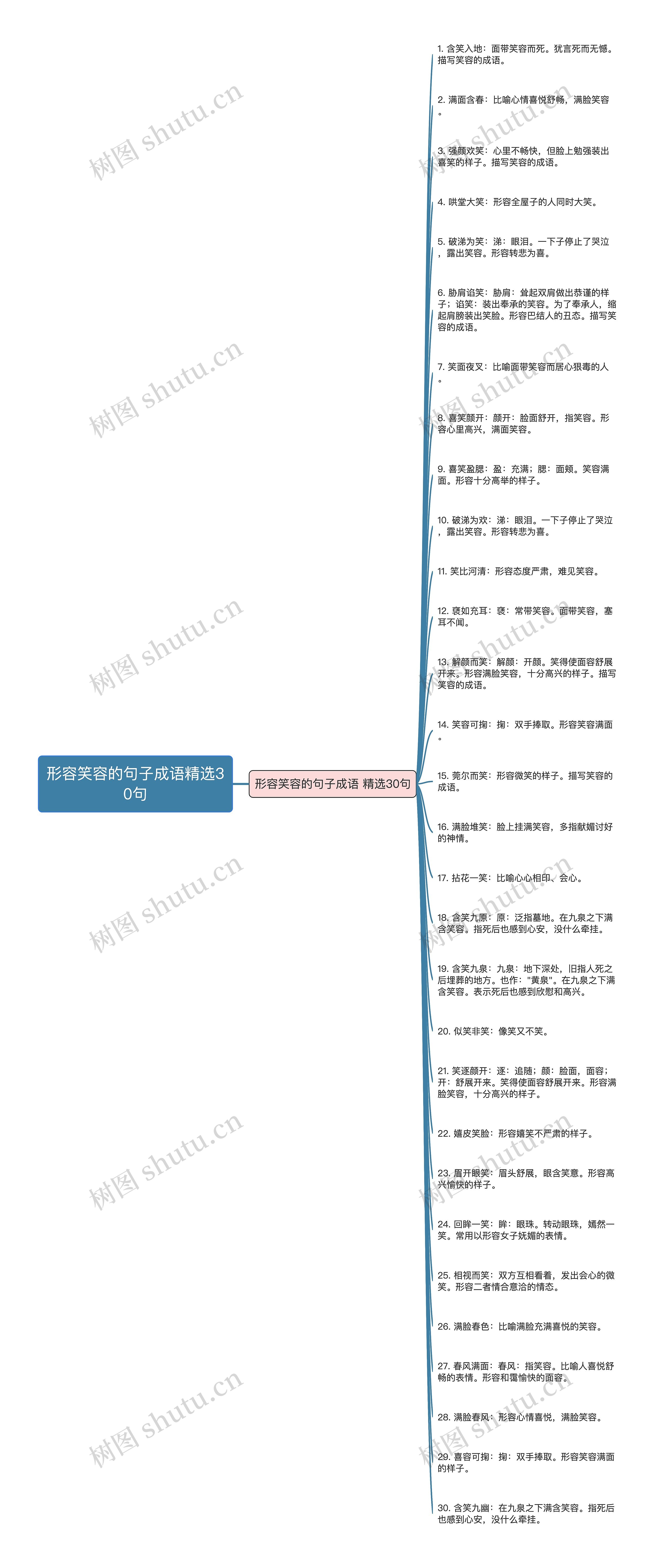 形容笑容的句子成语精选30句思维导图