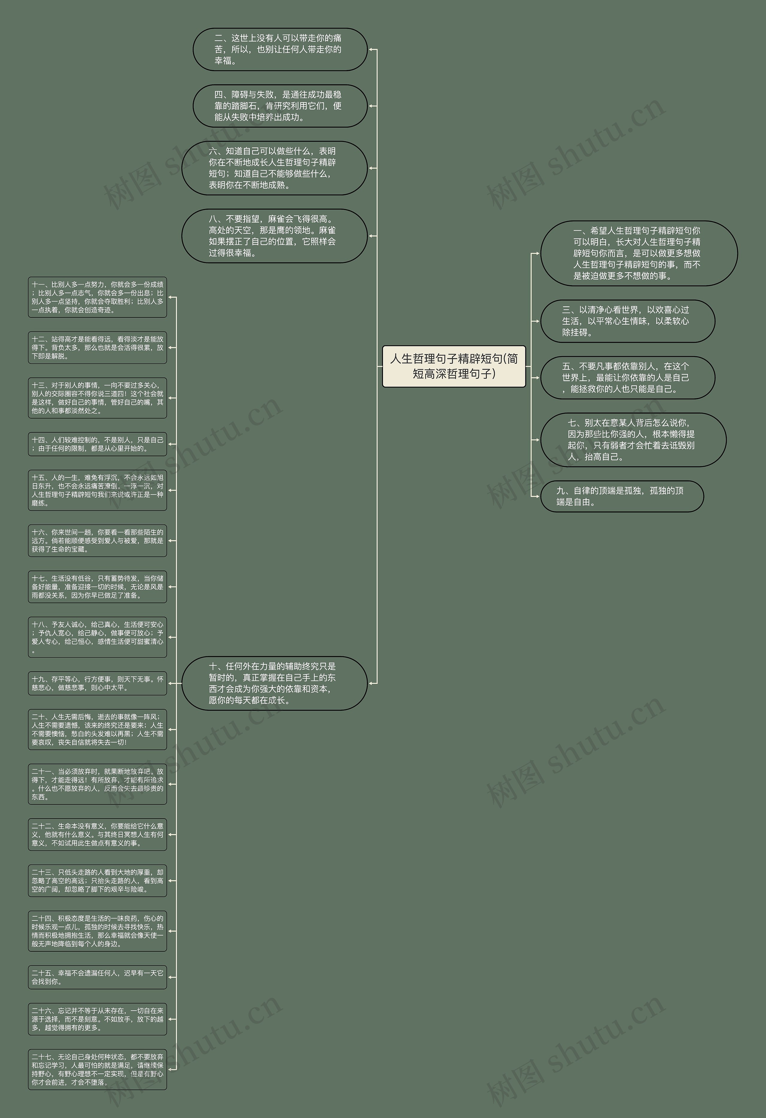 人生哲理句子精辟短句(简短高深哲理句子)思维导图