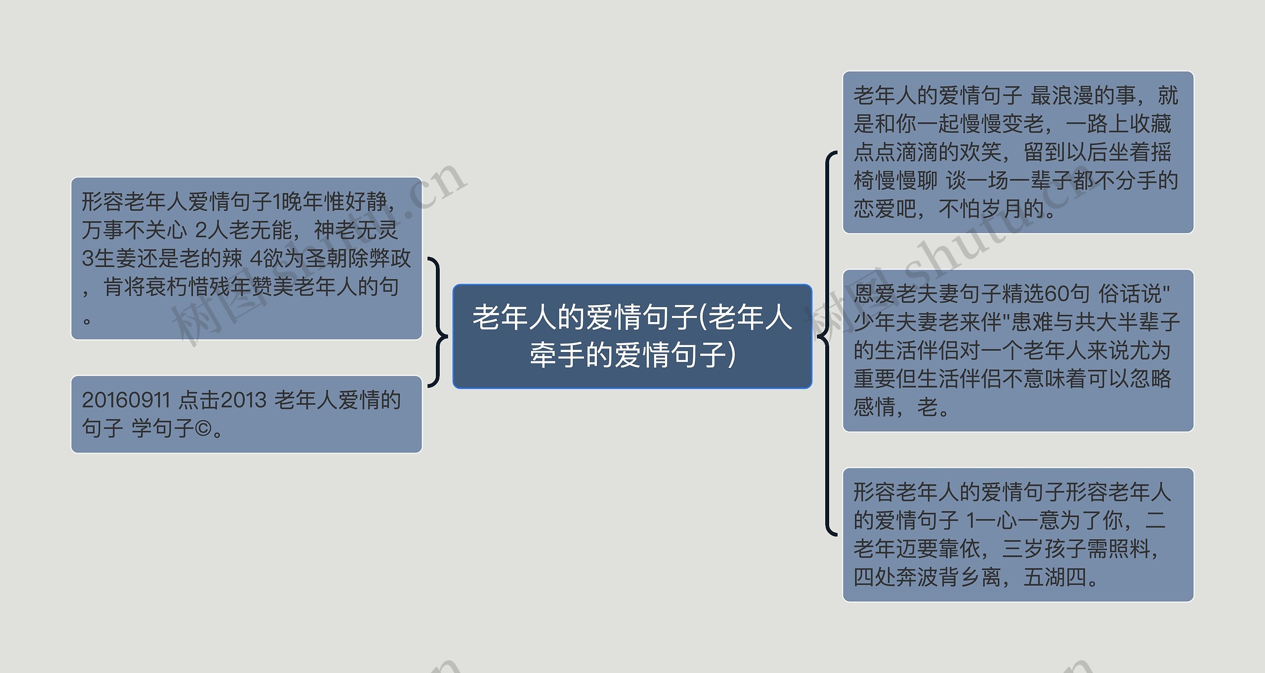 老年人的爱情句子(老年人牵手的爱情句子)思维导图