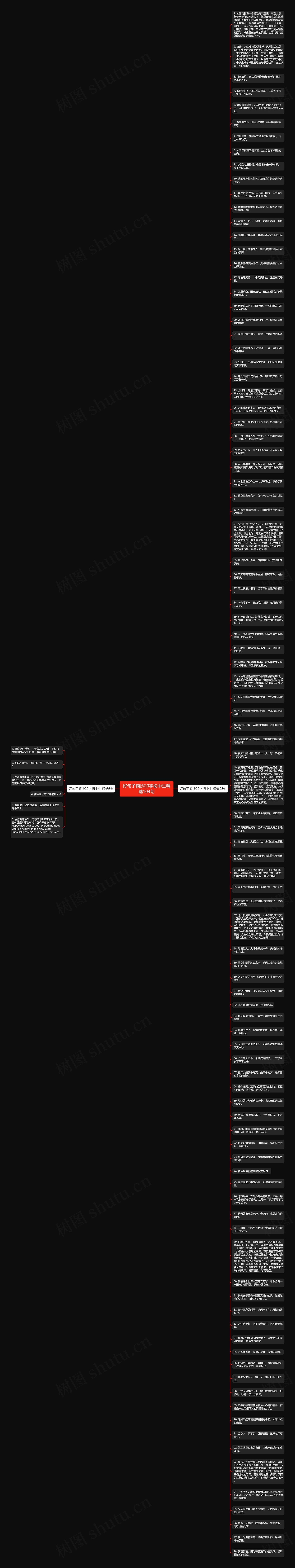 好句子摘抄20字初中生精选104句思维导图