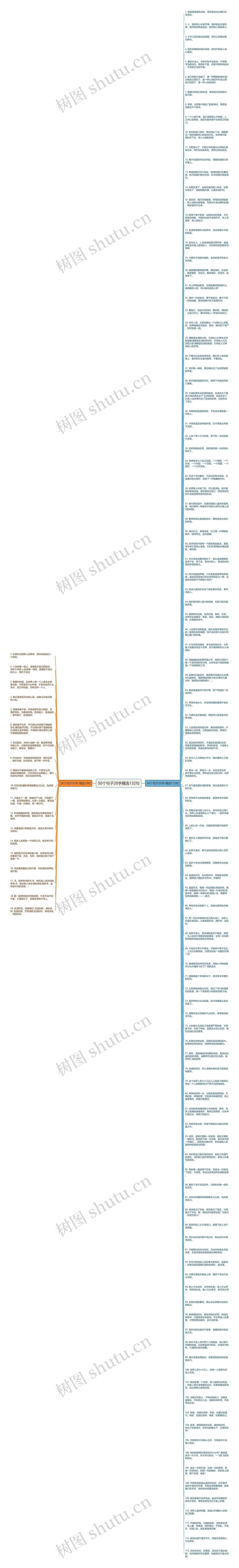 50个句子20字精选132句思维导图