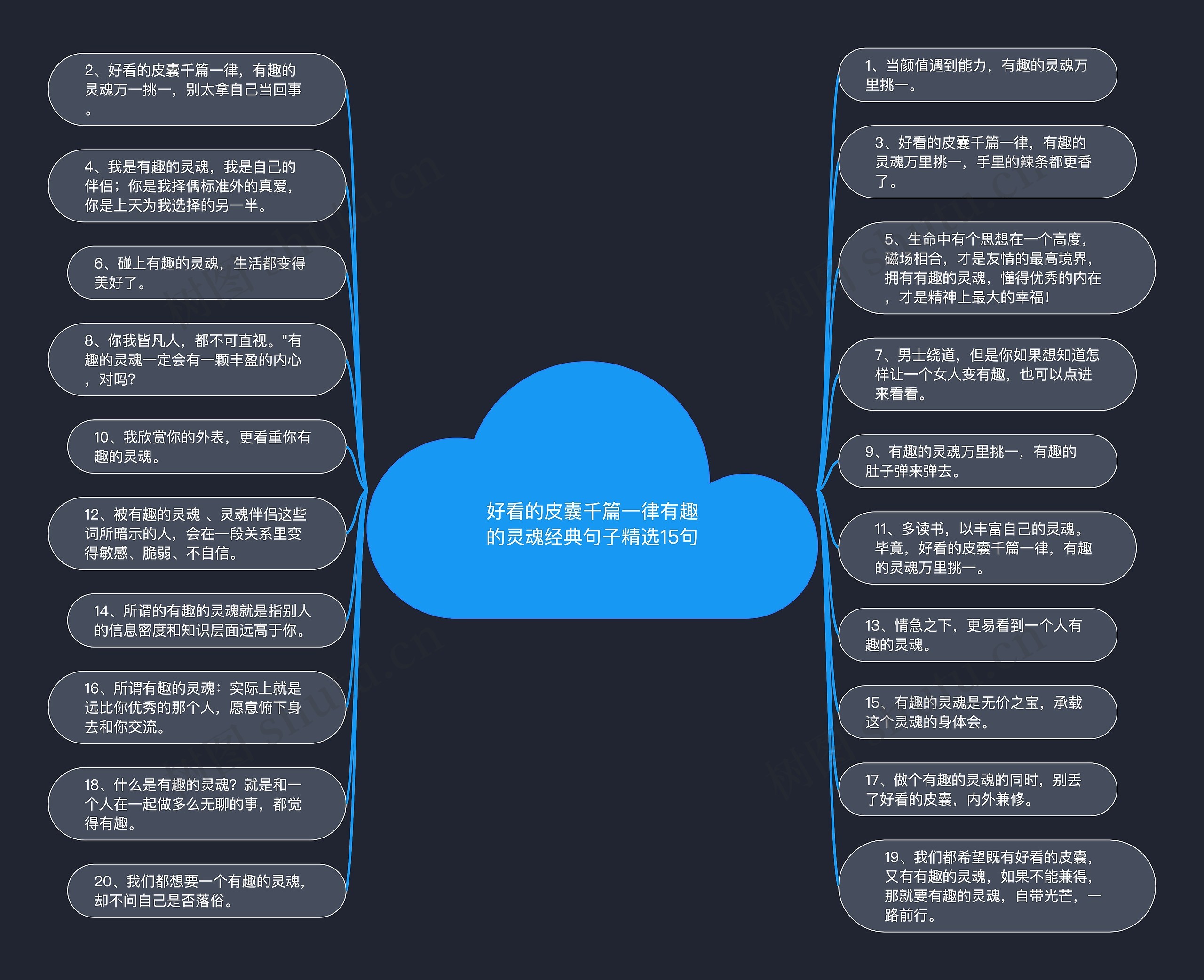 好看的皮囊千篇一律有趣的灵魂经典句子精选15句思维导图