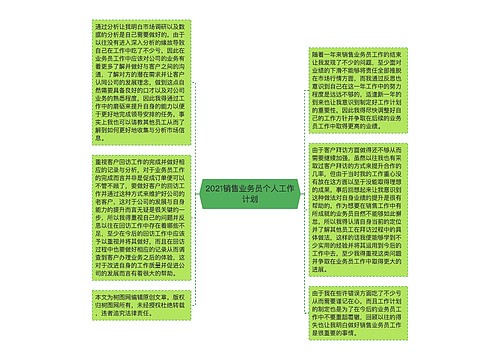 2021销售业务员个人工作计划