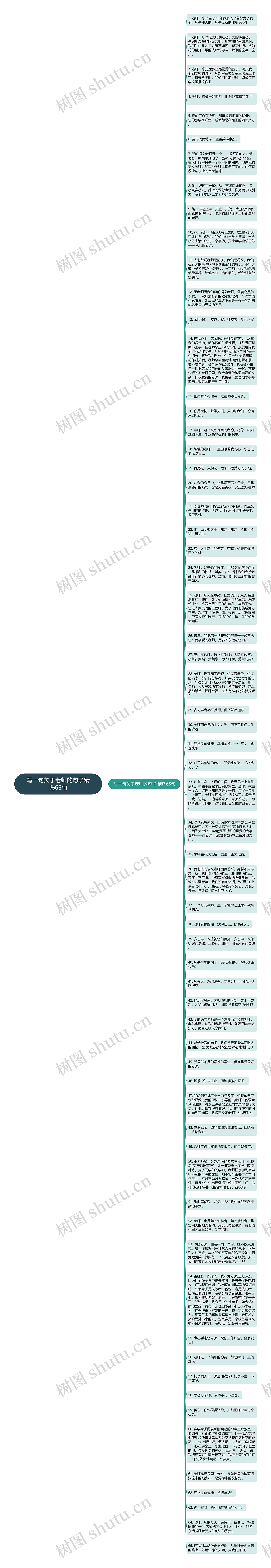 写一句关于老师的句子精选65句思维导图