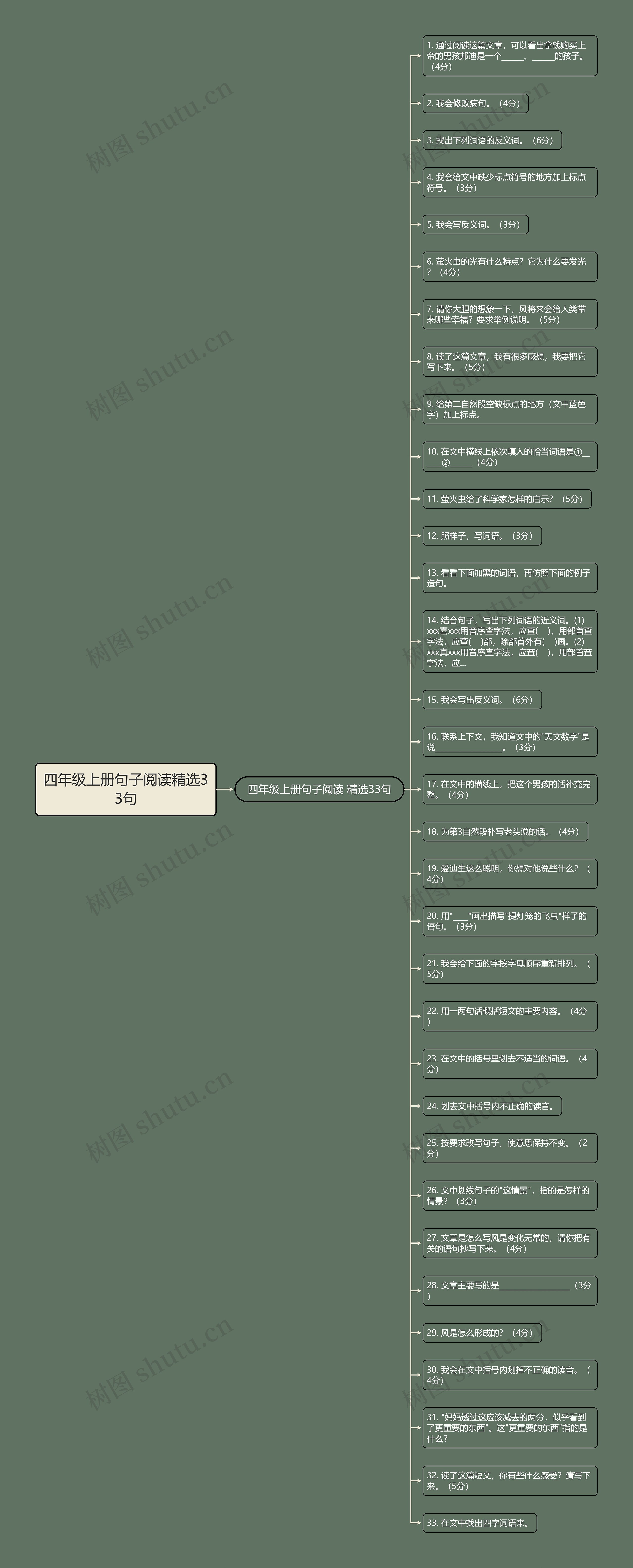 四年级上册句子阅读精选33句