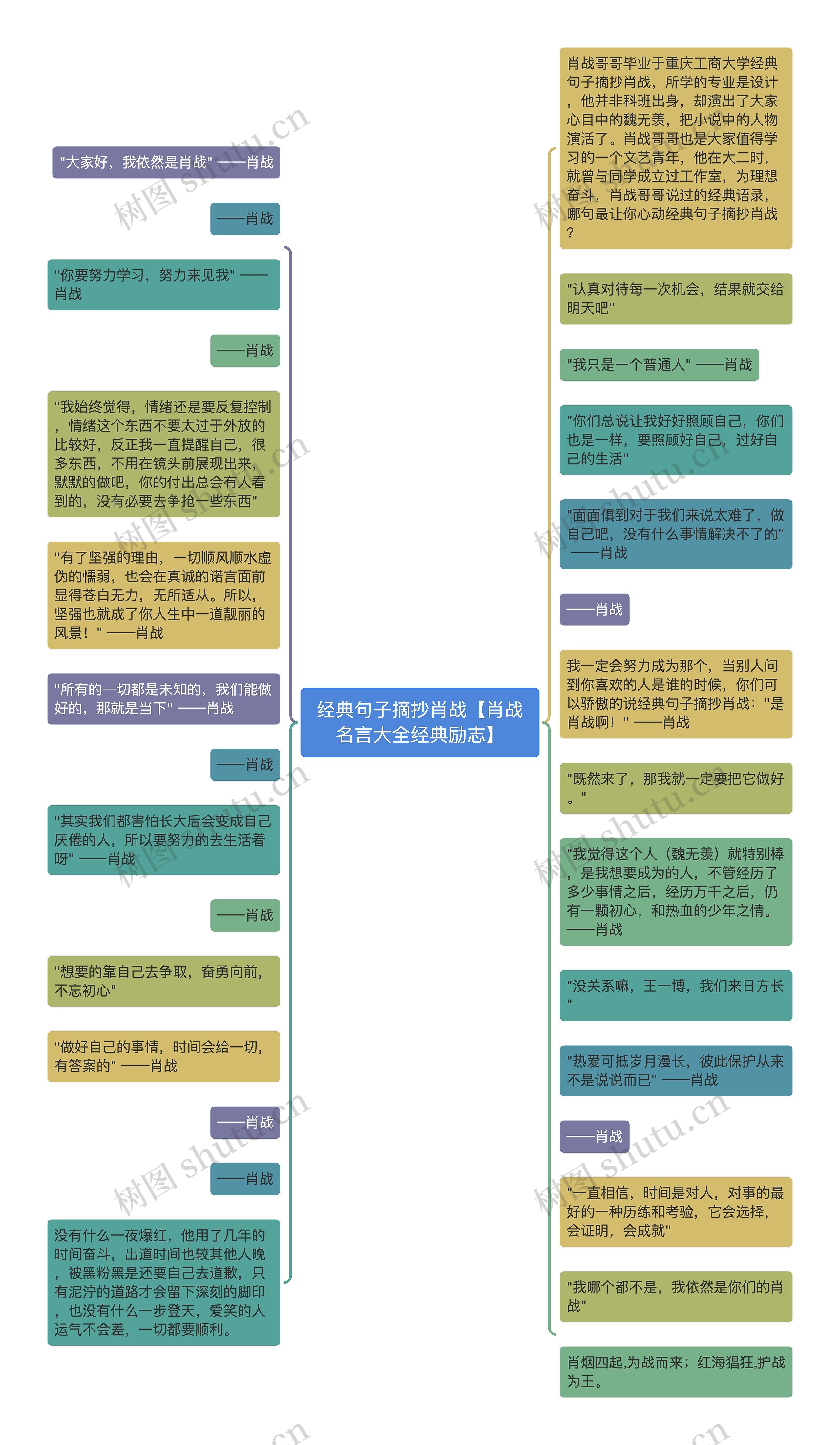 经典句子摘抄肖战【肖战名言大全经典励志】思维导图