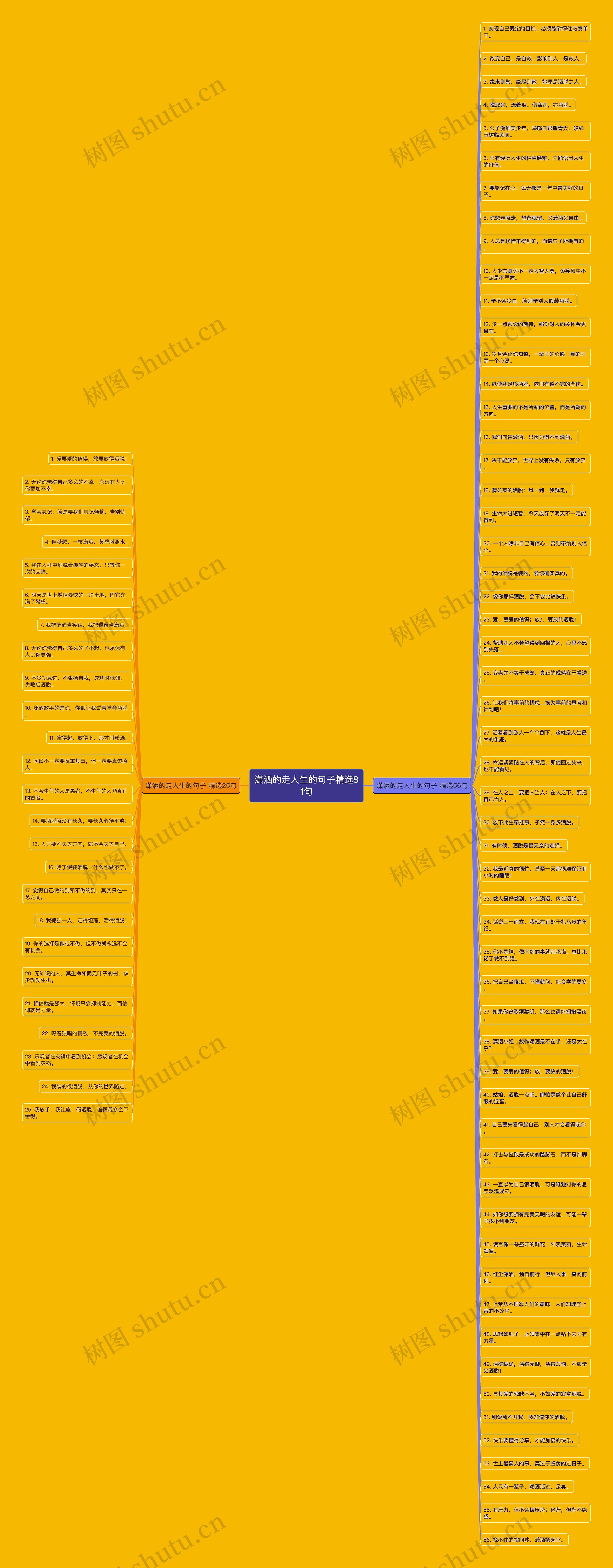 潇洒的走人生的句子精选81句思维导图