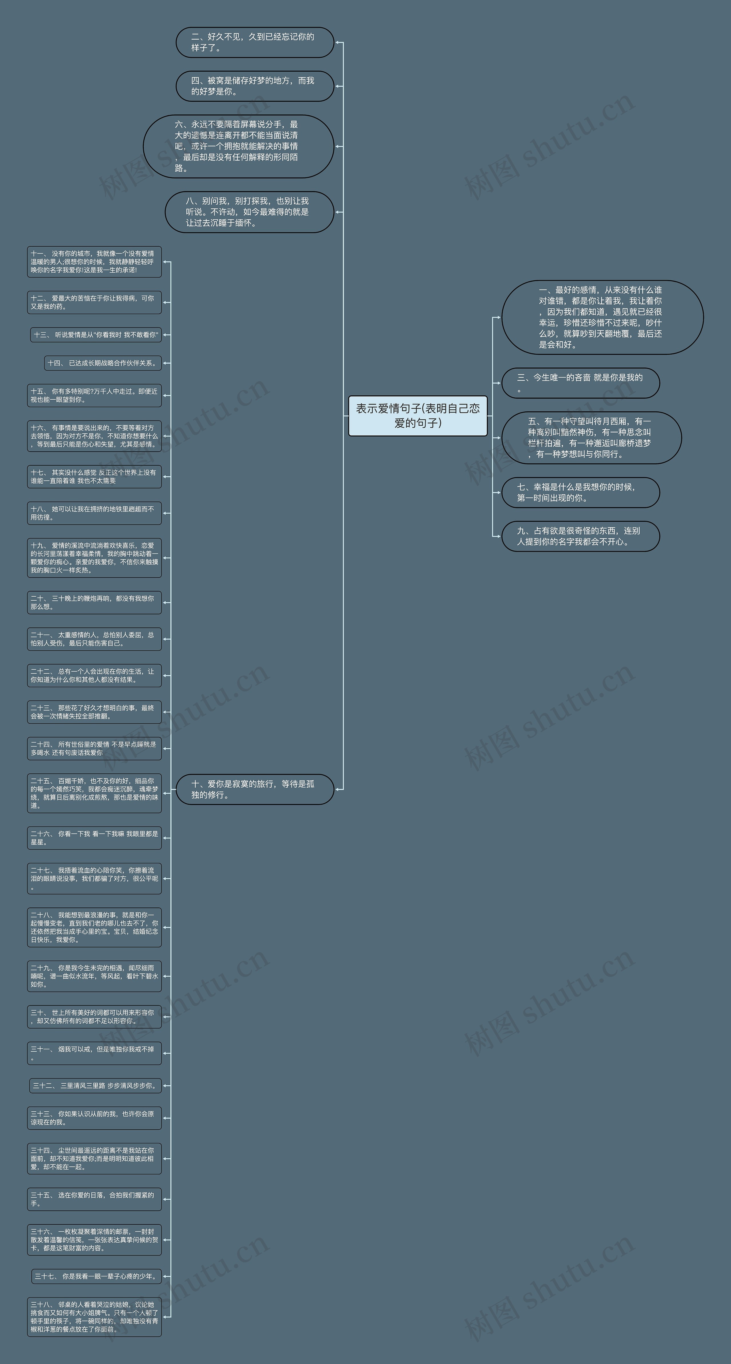 表示爱情句子(表明自己恋爱的句子)思维导图