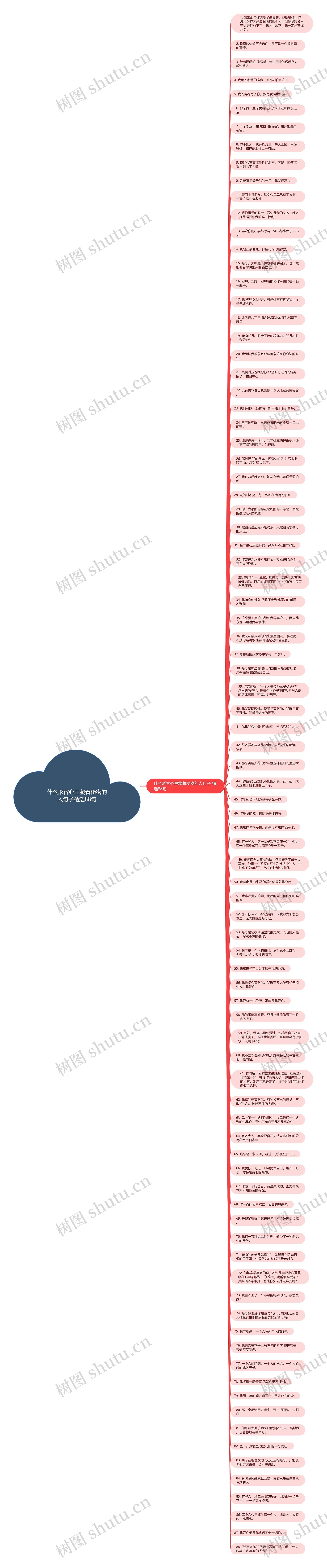 什么形容心里藏着秘密的人句子精选88句思维导图