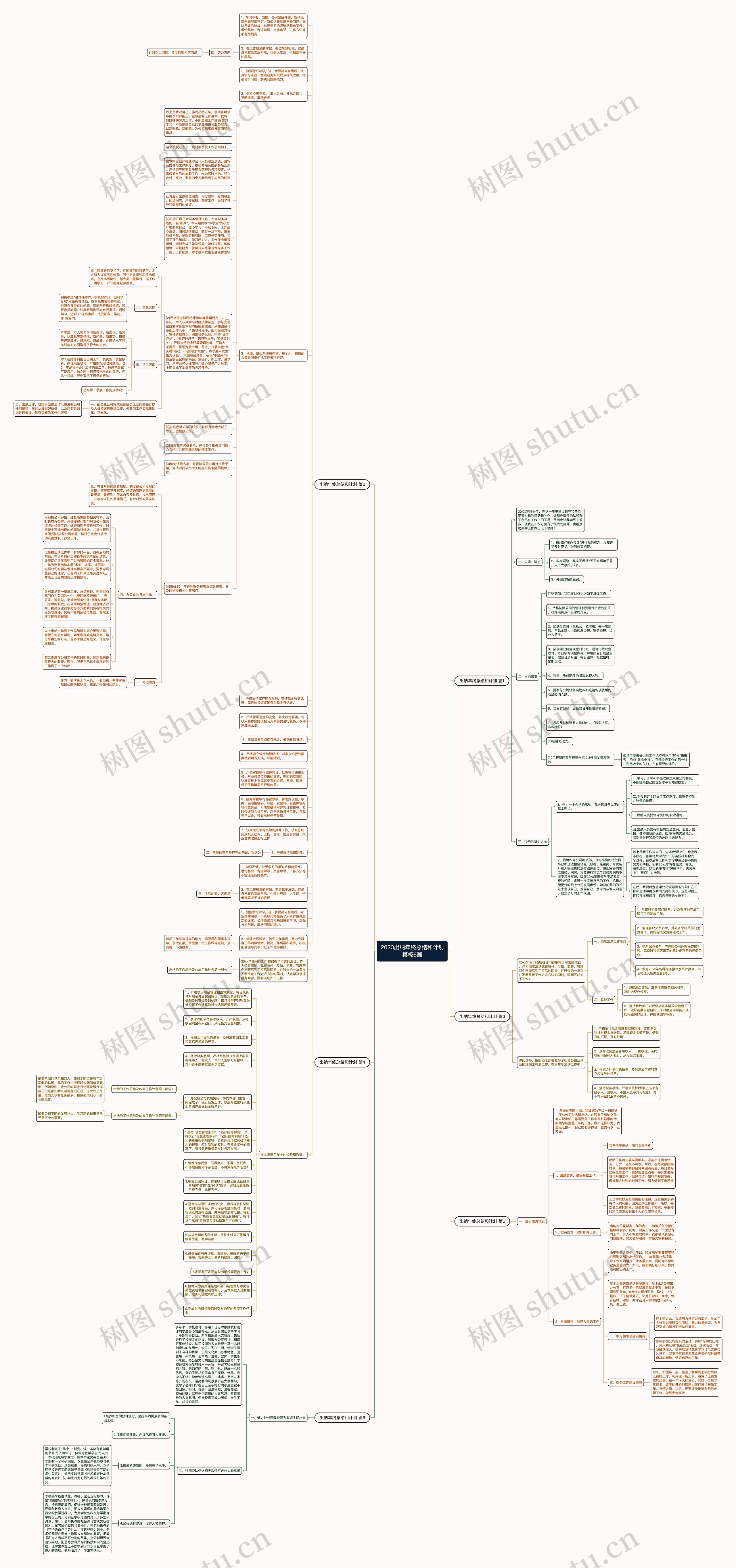 2023出纳年终总结和计划6篇思维导图