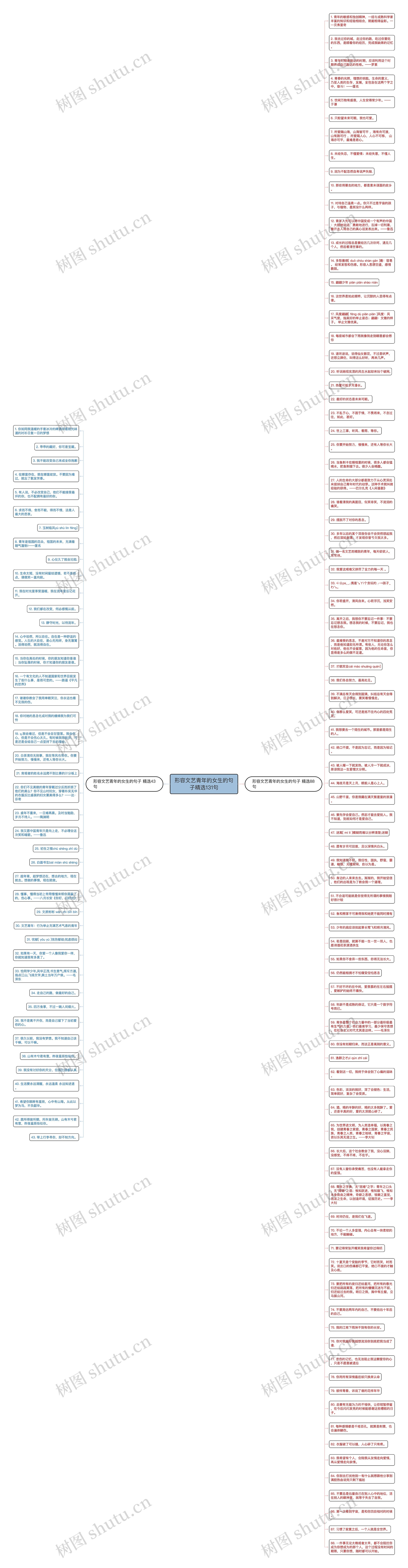 形容文艺青年的女生的句子精选131句思维导图