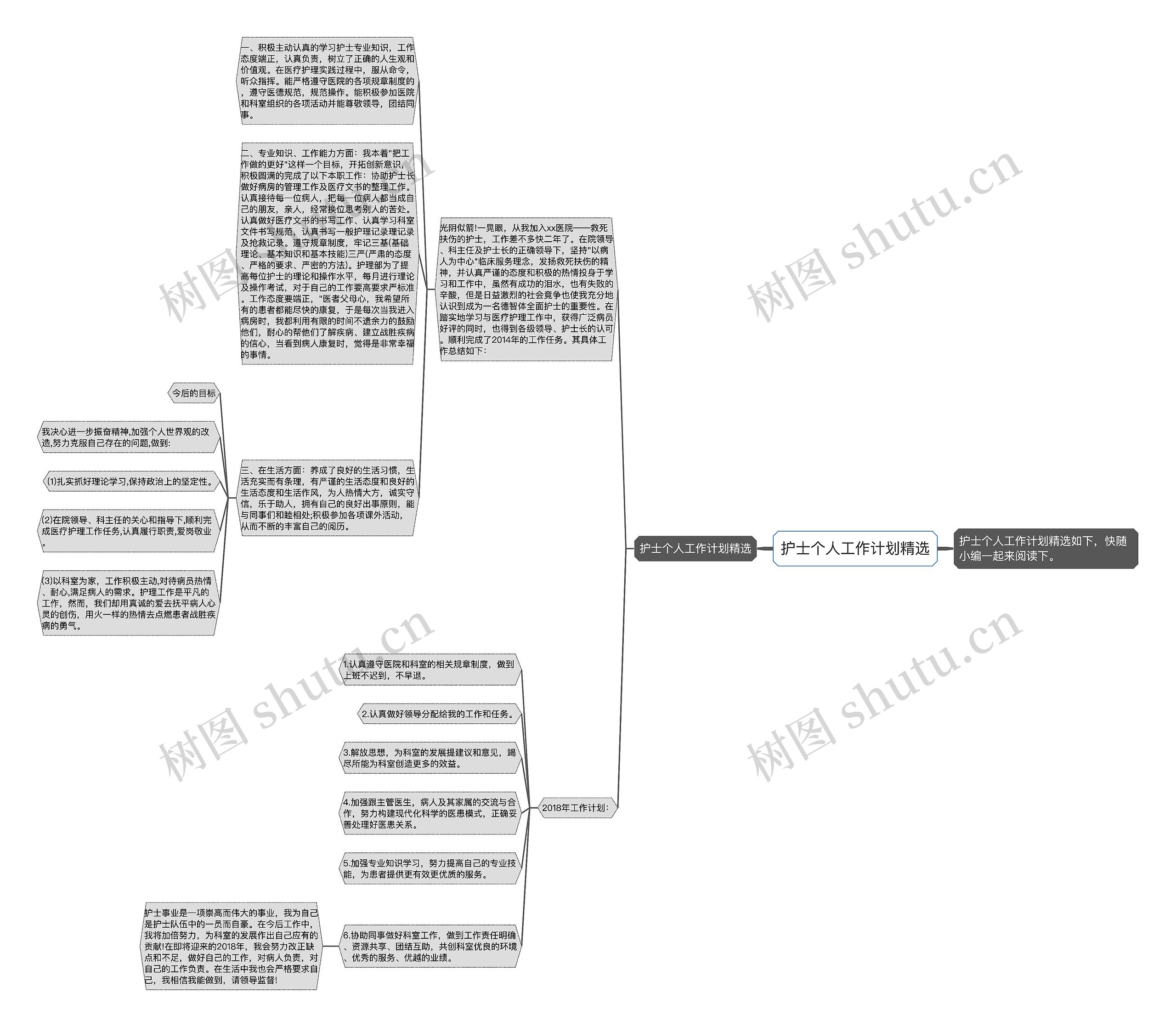 护士个人工作计划精选思维导图